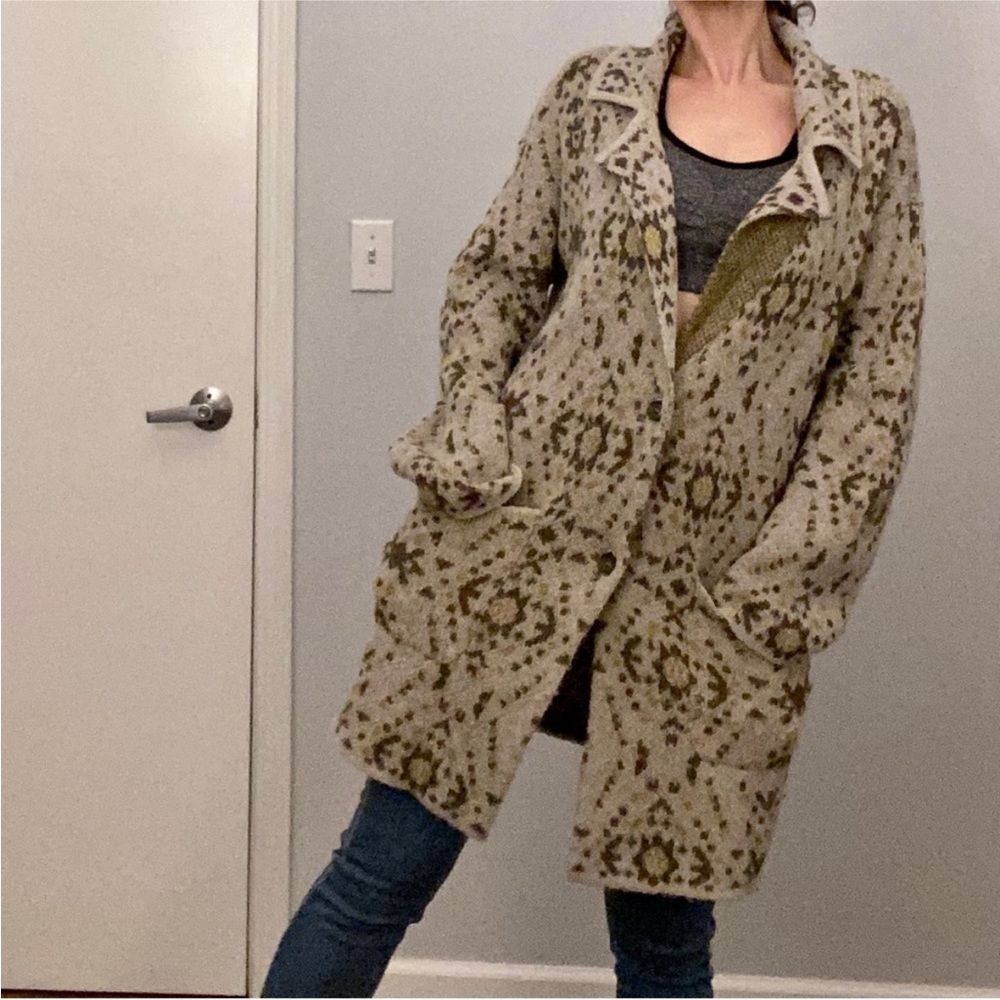 Free People Oversized Longline Wool Knit Cardigan